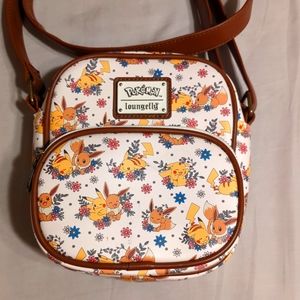 Loungefly Pokemon Pikachu & Eevee Floral Crossbody Bag